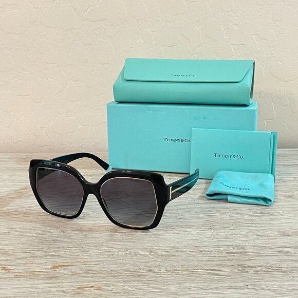 Tiffany & Co. Sunglasses Black Gold TF4183 Excellent Condition - Picture 9 of 9